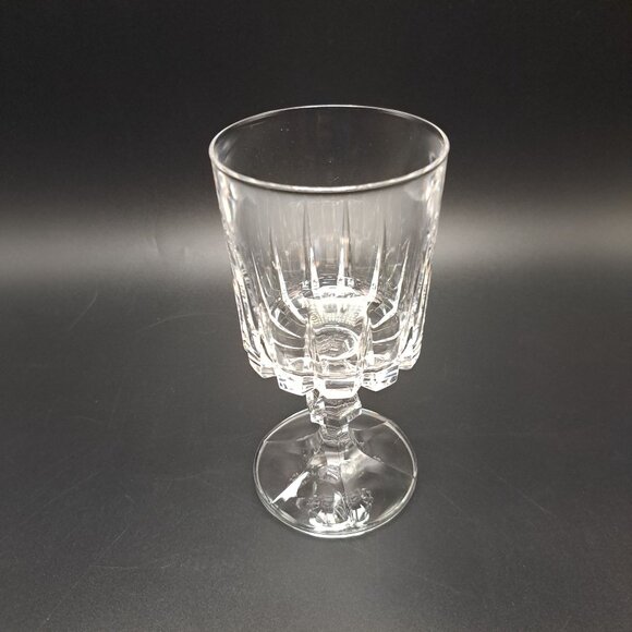 Vintage Crystal Wine Goblet Elegant Cut Glass Stemware - Picture 1 of 13